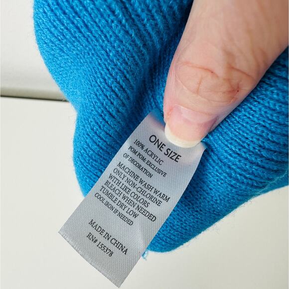 Baby Phat Blue with Gold Logo and Heart Pom Beanie OS - Picture 7 of 10